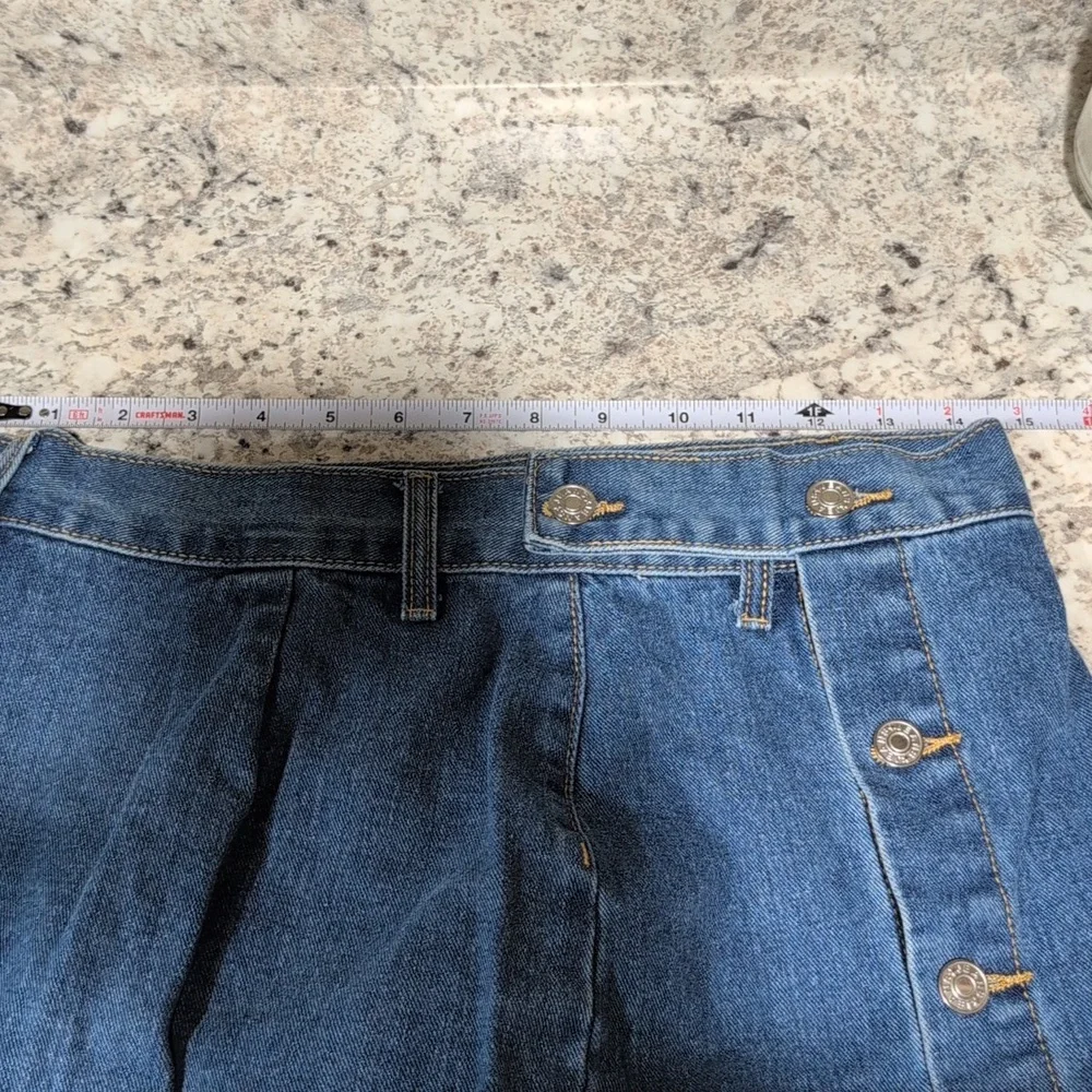 Denim Button-Front Midi Skirt - Blue - Picture 7 of 7